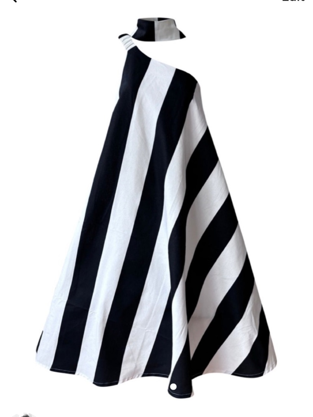 London Atelier One Shoulder Dress One-Shoulder Black and White Striped Dress